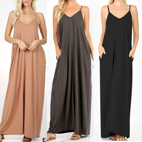 V Neck Maxi Harem Dress S - XL - Picture 2 of 8